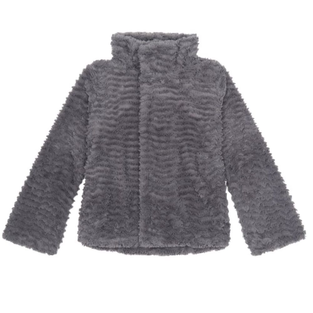 Patagonia Women's Fuzzy Fleece Grey Full Zip Snap Pelage Jacket Sweater Cozy M